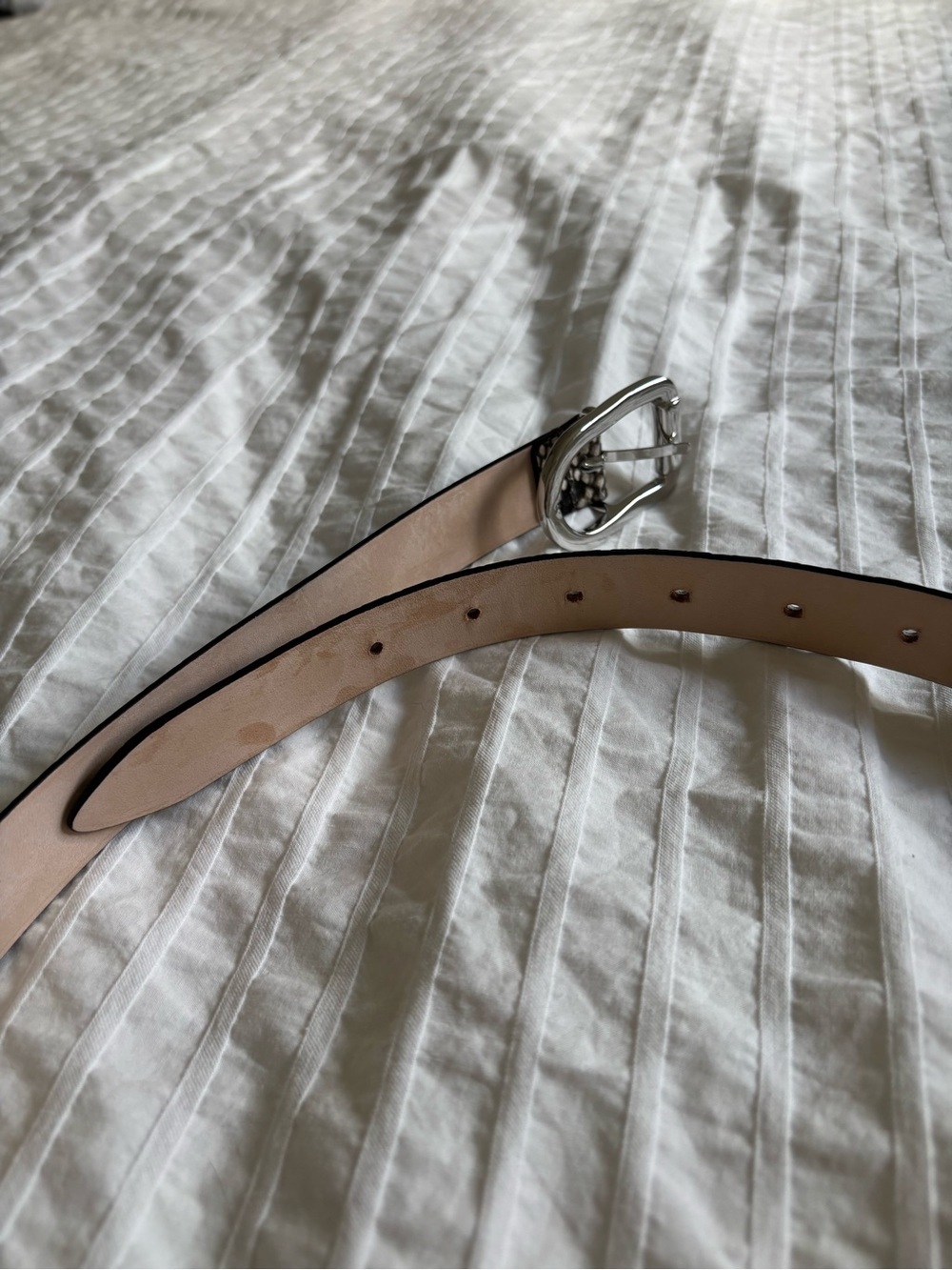 Dehanche Mija Snake Silver Beige Belt Size L - Picture 10 of 11